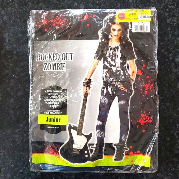 Halloween Other - Rocked Out Zombie- Halloween- Size Junior Medium (7-9)- New- RRR Halloween
